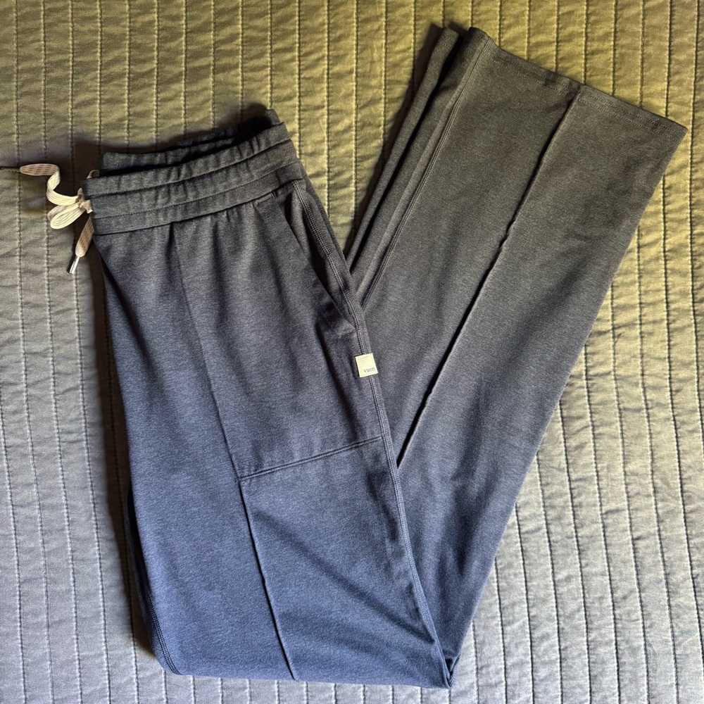 Vuori Halo Essential wideleg pants heather blue, size M